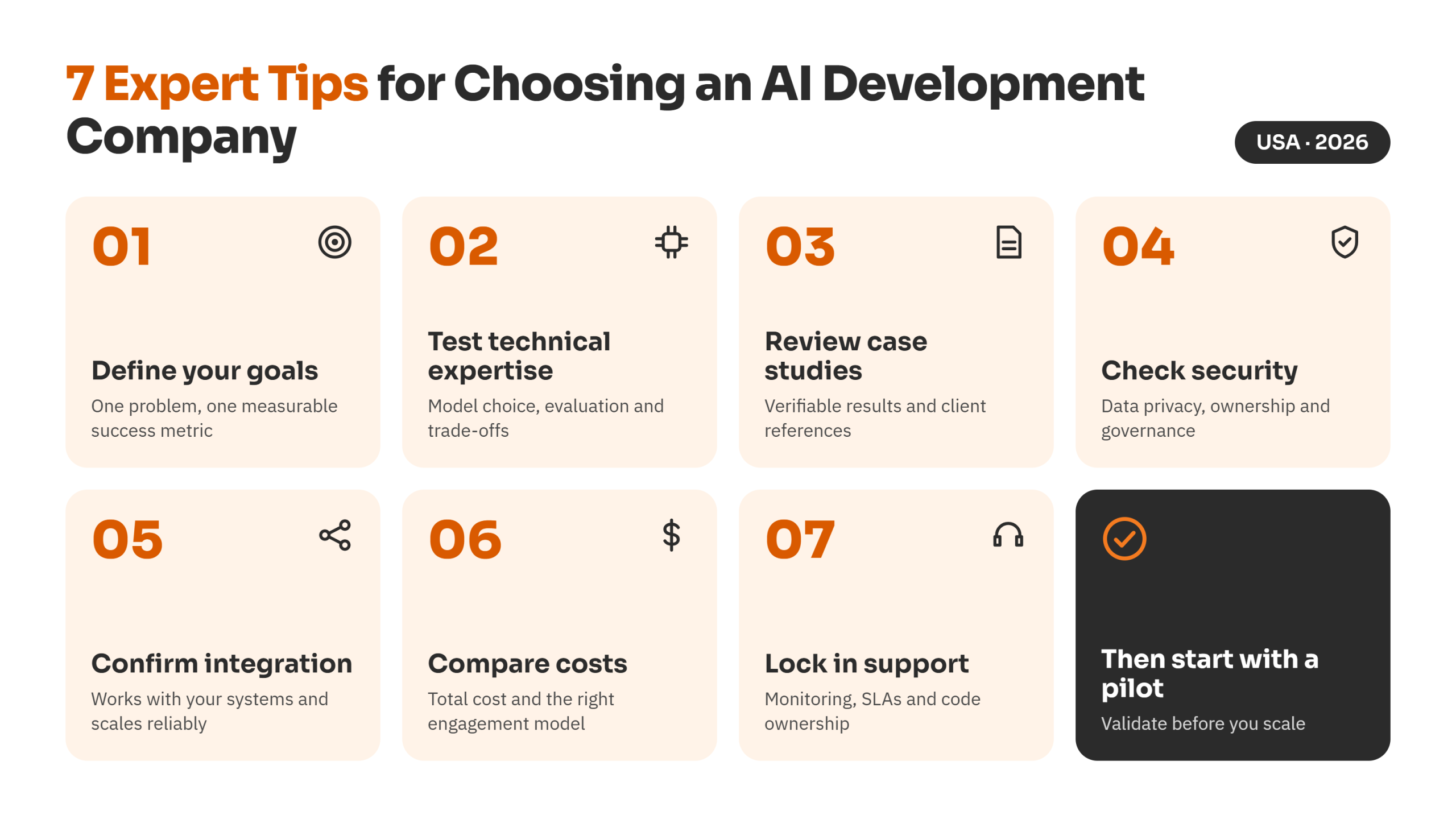 7 Expert Tips for Choosing an AI Development Company in the USA